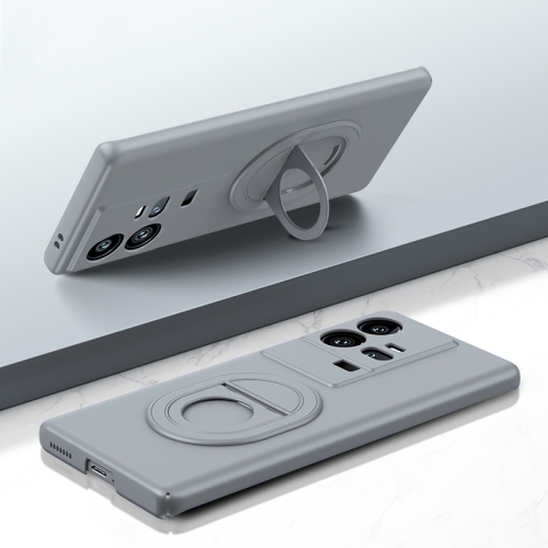 

For vivo iQOO 11 Pro Magsafe Hidden Fold Holder Full Coverage Shockproof Phone Case(Grey)