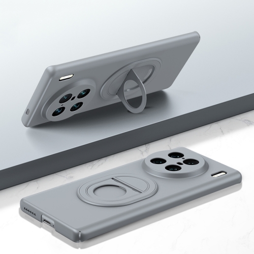 

For vivo X90 Pro+ Magsafe Hidden Fold Holder Full Coverage Shockproof Phone Case(Grey)