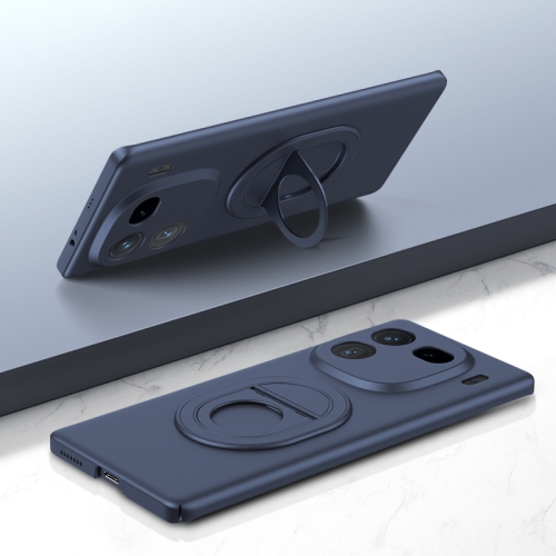 

For vivo iQOO 12 Pro Magsafe Hidden Fold Holder Full Coverage Shockproof Phone Case(Blue)
