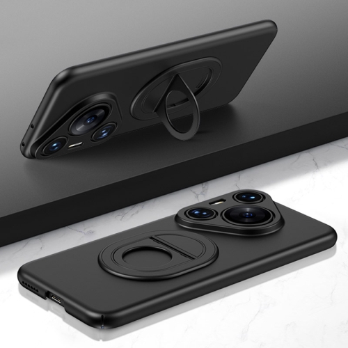 For Huawei Pura 70 Pro / Pura 70 Pro+ Magsafe Hidden Fold Holder Full Coverage Shockproof Phone Case(Black)