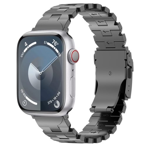 For Apple Watch SE 44mm Butterfly Type Titanium Steel Watch Band(Grey)