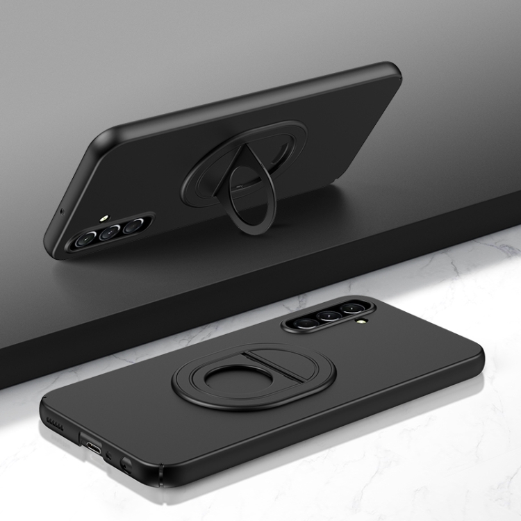 

For Samsung Galaxy A24 Magsafe Hidden Fold Holder Full Coverage Shockproof Phone Case(Black)