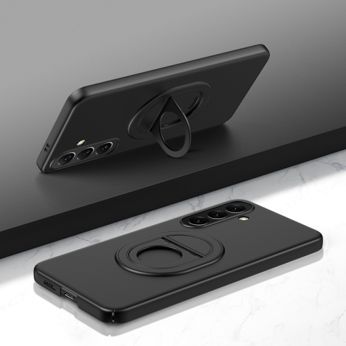 For Samsung Galaxy S24 5G Magsafe Hidden Fold Holder Full Coverage Shockproof Phone Case(Black)