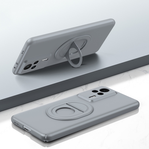 

For Xiaomi Redmi K60e Magsafe Hidden Fold Holder Full Coverage Shockproof Phone Case(Grey)