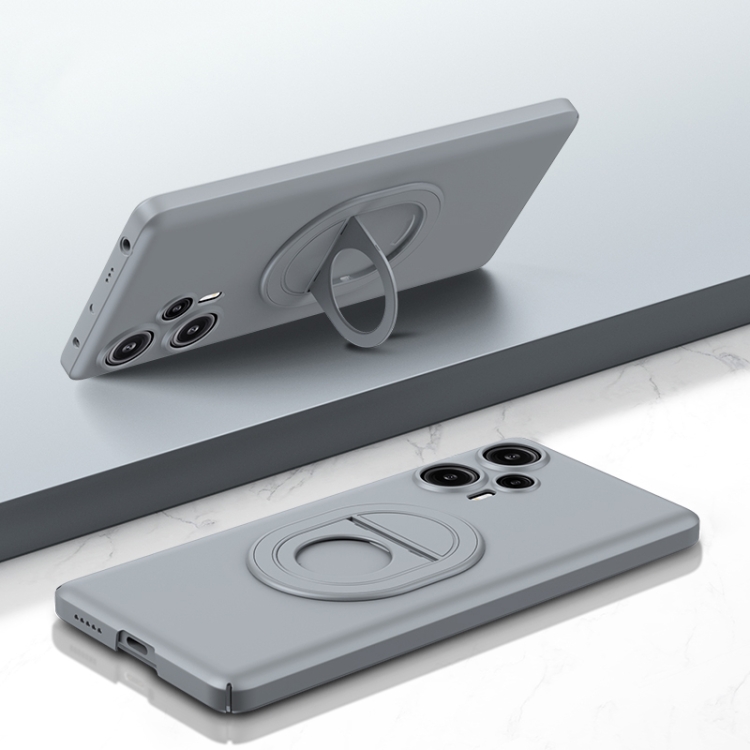

For Xiaomi Redmi Note 12 Turbo Magsafe Hidden Fold Holder Full Coverage Shockproof Phone Case(Grey)
