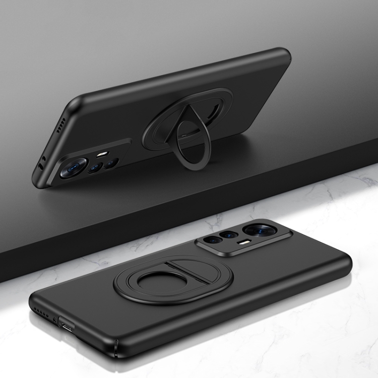 

For Xiaomi Redmi K50 Ultra Magsafe Hidden Fold Holder Full Coverage Shockproof Phone Case(Black)