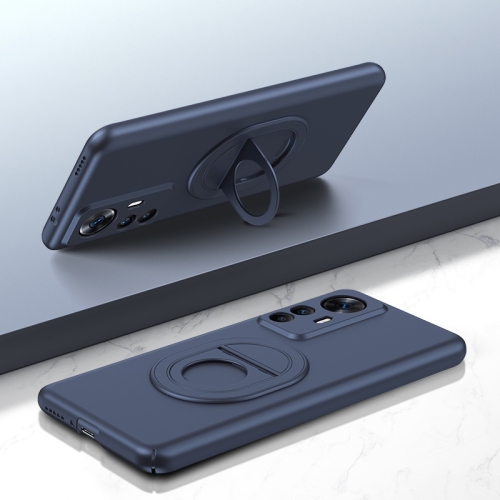 

For Xiaomi Redmi K50 Ultra Magsafe Hidden Fold Holder Full Coverage Shockproof Phone Case(Blue)