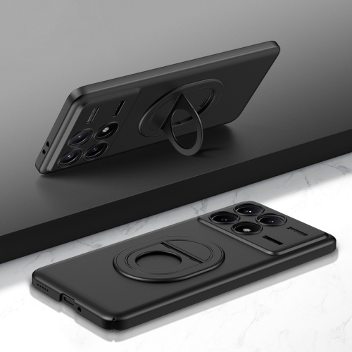 

For Xiaomi Redmi K70 / K70 Pro Magsafe Hidden Fold Holder Full Coverage Shockproof Phone Case(Black)