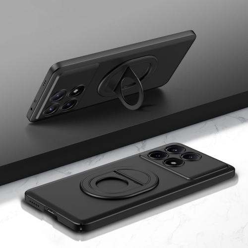 

For Xiaomi Redmi K70E Magsafe Hidden Fold Holder Full Coverage Shockproof Phone Case(Black)