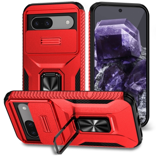 

For Google Pixel 8a Sliding Camshield Holder Phone Case(Red)