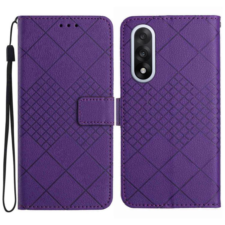 

For OnePlus Nord 5 5G / Ace 5 Ultra Rhombic Grid Texture Leather Phone Case(Purple)