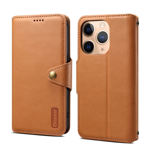 

For iPhone 11 Pro Max Denior Cowhide Texture Wallet Style Leather Phone Case(Khaki)