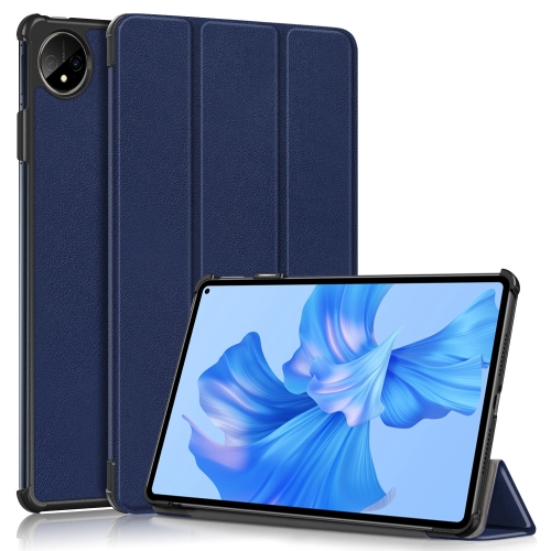 

For Huawei MatePad Pro 11 2024 / 2022 Custer Pure Color 3-Fold Smart Leather Tablet Case(Dark Blue)