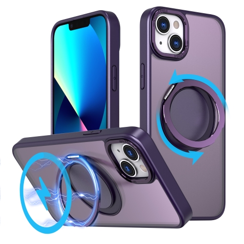 

For iPhone 13 360-degree Rotating MagSafe Magnetic Holder Phone Case(Purple)