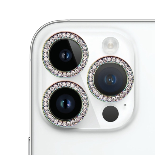 แหวนป้องกันเลนส์กล้องเจาะจุด 9H สำหรับ iPhone 15/15 Plus (สีสันสดใส)