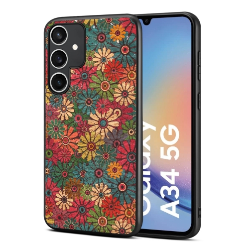 

For Samsung Galaxy A34 5G Four Seasons Flower Language Series TPU Phone Case(Spring Green)