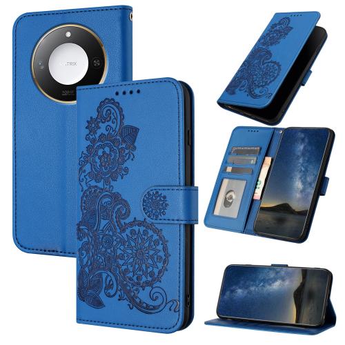 

For Honor X60 / X9c Smart Datura Flower Embossed Flip Leather Phone Case(Blue)