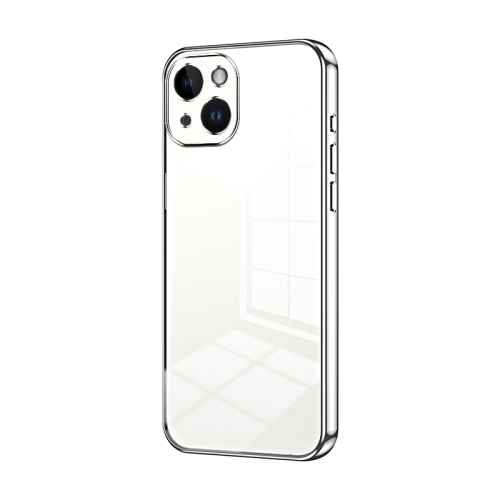 

For iPhone 14 Transparent Plating Fine Hole Phone Case(Silver)