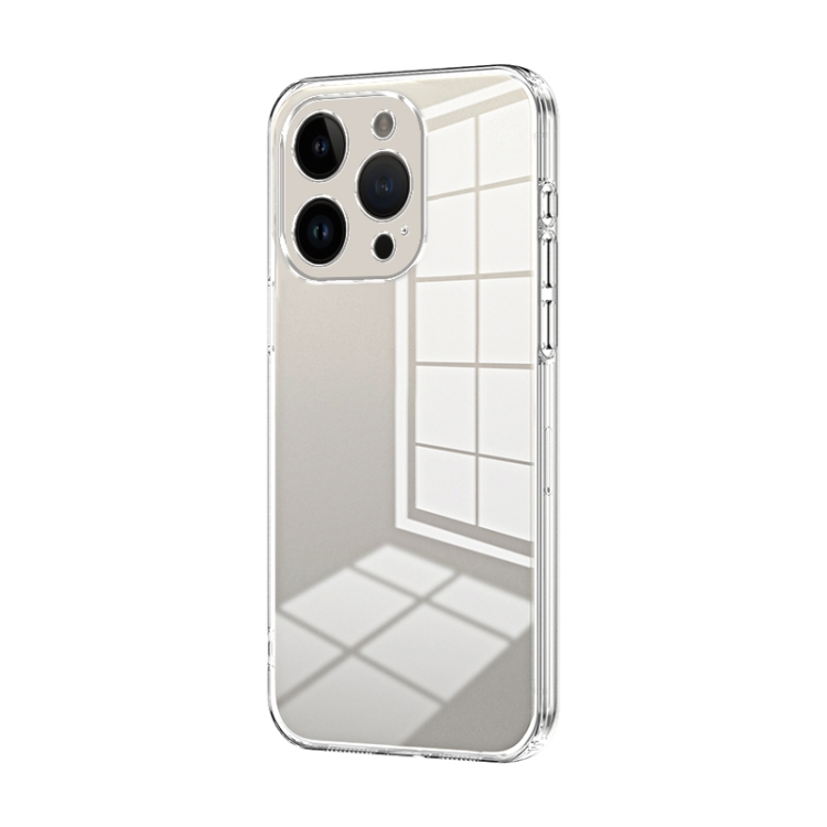 

For iPhone 14 Pro Transparent Plating Fine Hole Phone Case(Transparent)