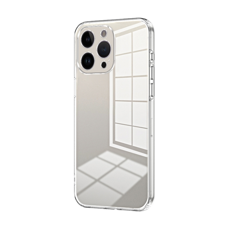 

For iPhone 14 Pro Max Transparent Plating Fine Hole Phone Case(Transparent)
