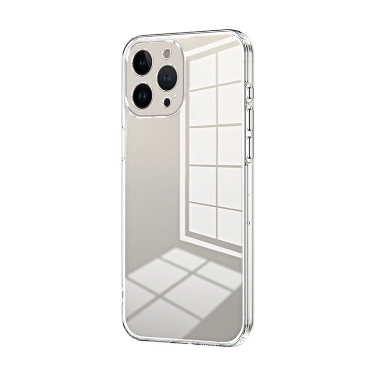 

For iPhone 13 Pro Max Transparent Plating Fine Hole Phone Case(Transparent)