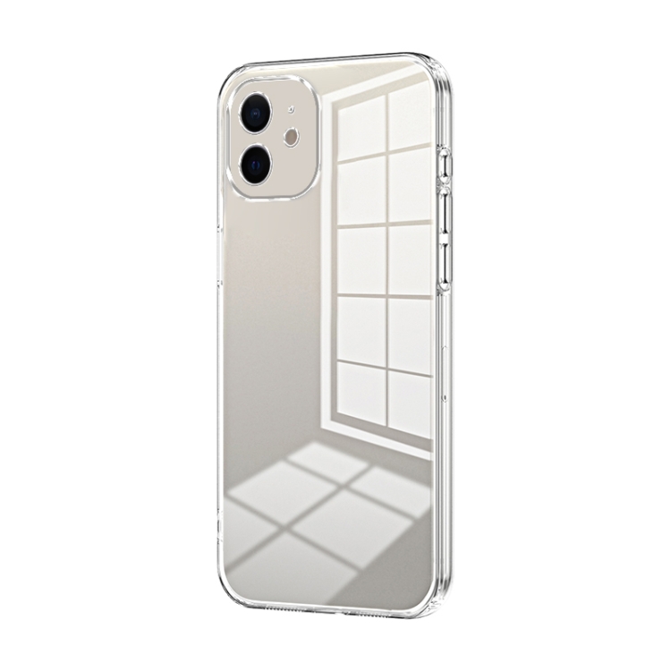 

For iPhone 12 Transparent Plating Fine Hole Phone Case(Transparent)