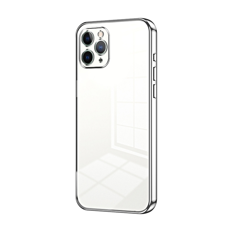 

For iPhone 11 Pro Transparent Plating Fine Hole Phone Case(Silver)