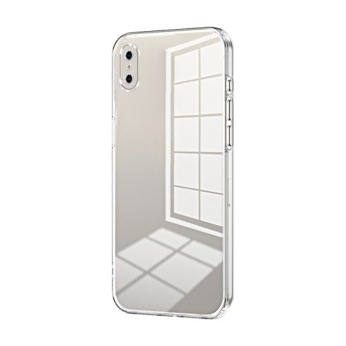 

For iPhone XS Max Transparent Plating Fine Hole Phone Case(Transparent)