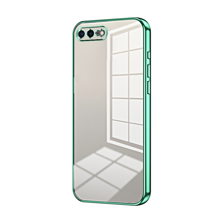 

For iPhone 8 Plus / 7 Plus Transparent Plating Fine Hole Phone Case(Green)