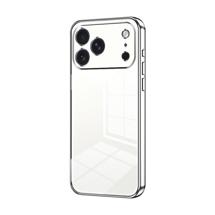 

For iPhone 17 Pro Transparent Plating Fine Hole Phone Case(Silver)