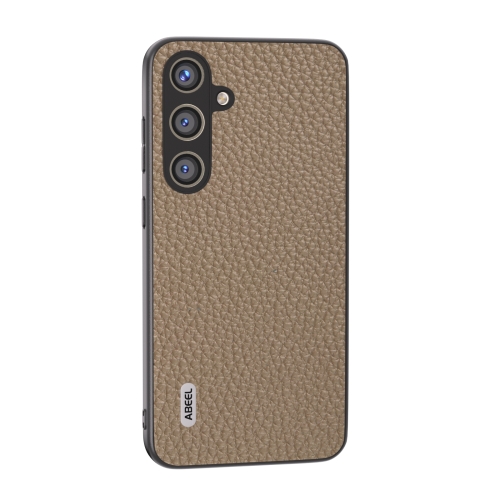 

For Samsung Galaxy S24 5G ABEEL Genuine Leather Litchi Texture Phone Case(Grey)