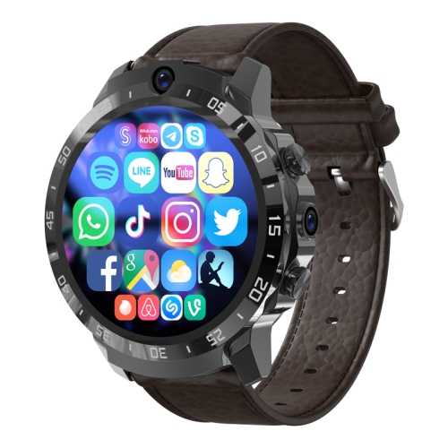 4G+128G 1,6 pollici IP67 impermeabile 4G Android 8.1 Smart Watch supporto frequenza cardiaca/GPS, tipo: cinturino in pelle
