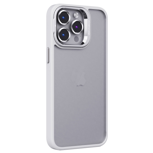 

For iPhone 15 Pro Max Invisible Lens Holder PC + TPU Frosted Phone Case(White)