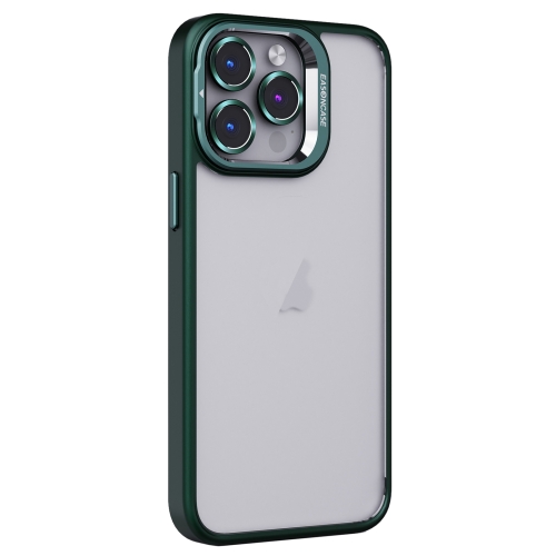 

For iPhone 15 Pro Invisible Lens Holder PC + TPU Frosted Phone Case(Green)