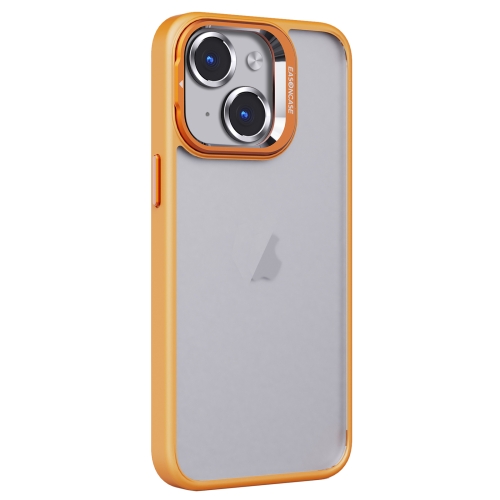 

For iPhone 15 Plus Invisible Lens Holder PC + TPU Frosted Phone Case(Orange)