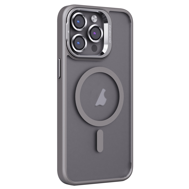

For iPhone 15 Pro Max Invisible Lens Holder PC + TPU Frosted MagSafe Phone Case(Gray)