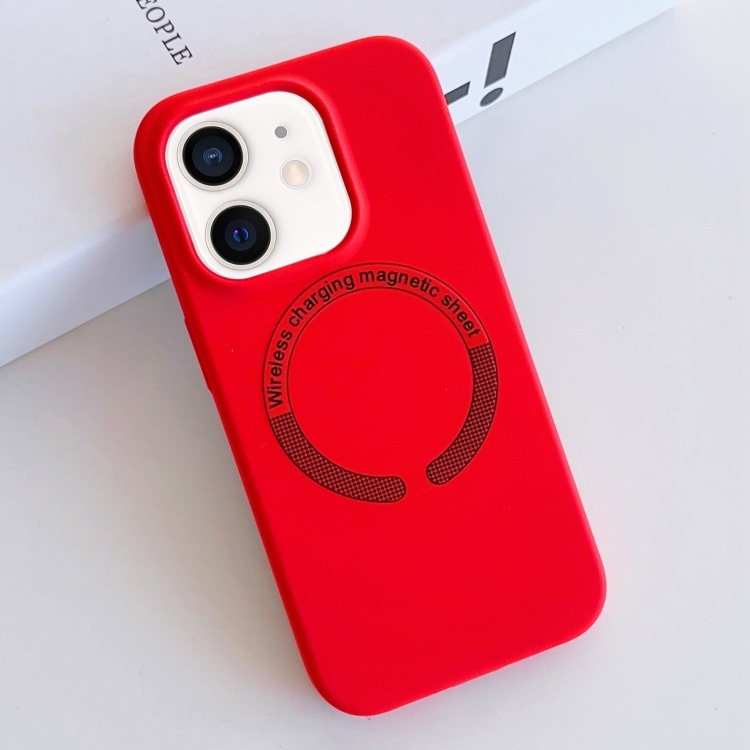 

For iPhone 12 MagSafe Magnetic Liquid Silicone Phone Case(Red)