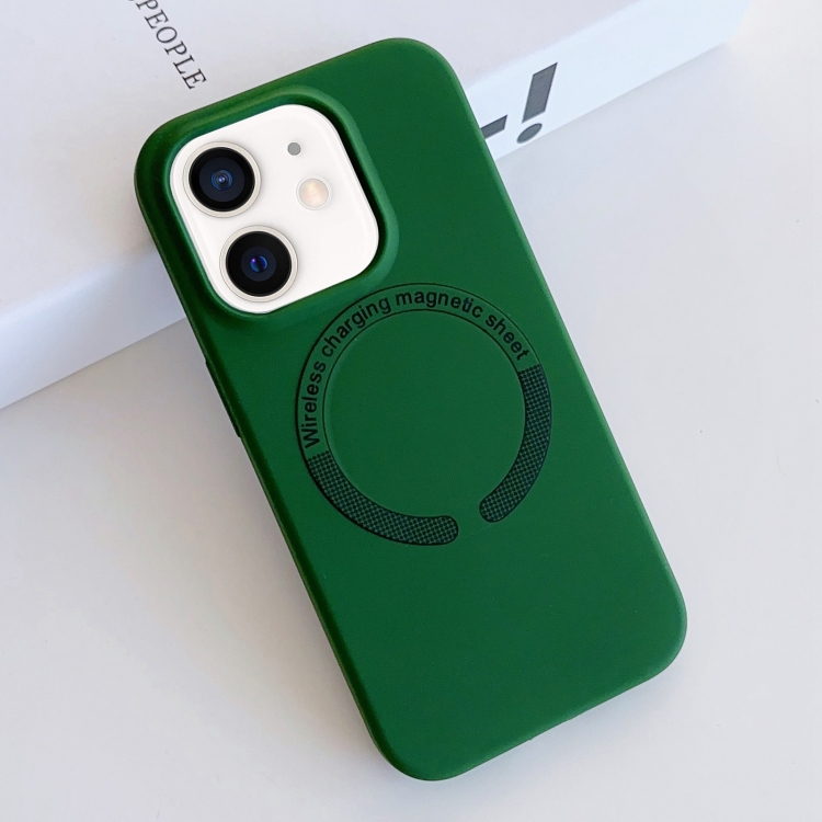 

For iPhone 12 MagSafe Magnetic Liquid Silicone Phone Case(Green)