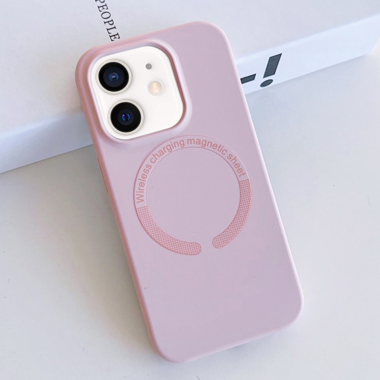 

For iPhone 12 MagSafe Magnetic Liquid Silicone Phone Case(Pink)
