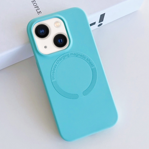

For iPhone 14 MagSafe Magnetic Liquid Silicone Phone Case(Lake Blue)