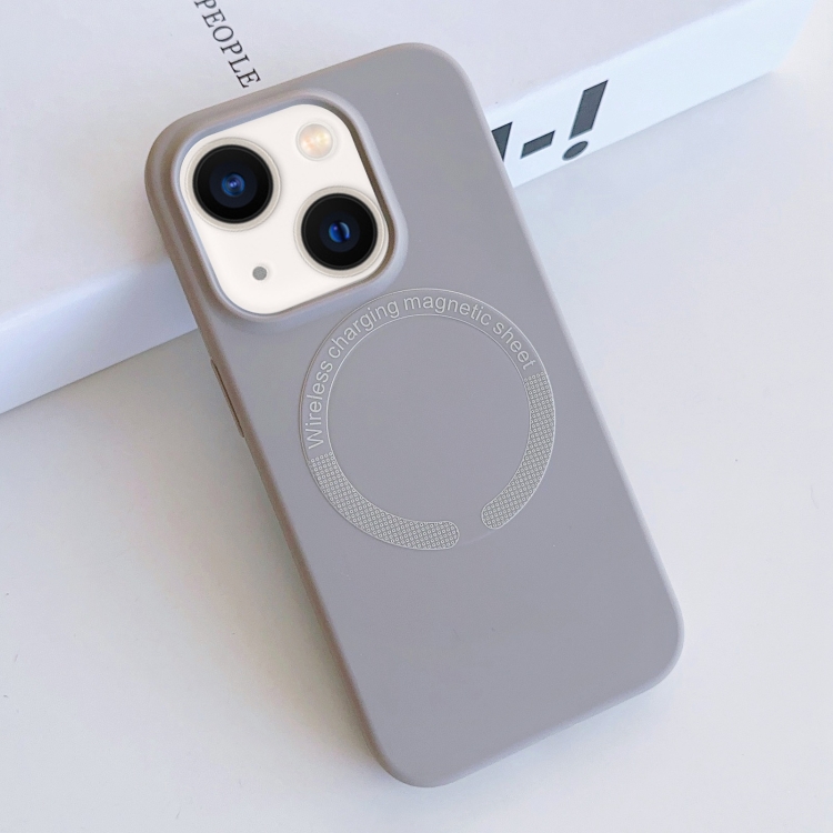 

For iPhone 14 MagSafe Magnetic Liquid Silicone Phone Case(Grey)
