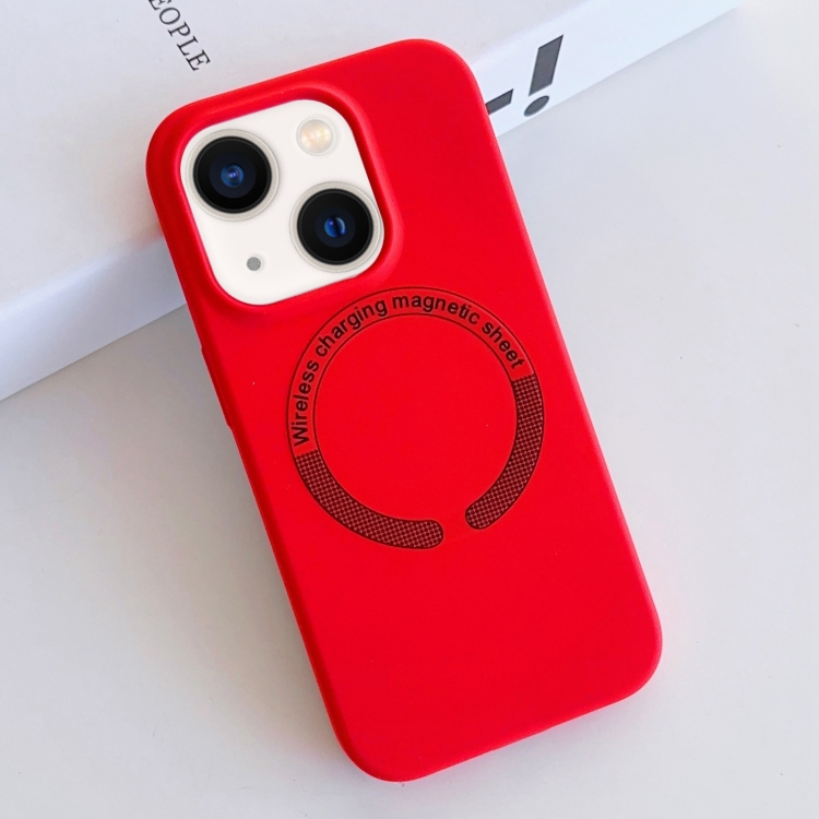 

For iPhone 14 Plus MagSafe Magnetic Liquid Silicone Phone Case(Red)