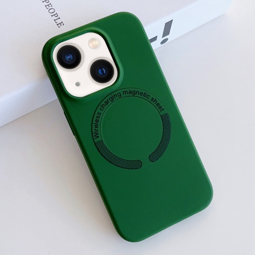 

For iPhone 14 Plus MagSafe Magnetic Liquid Silicone Phone Case(Green)