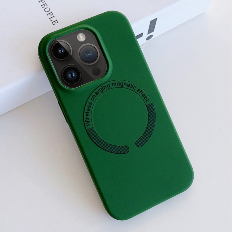 

For iPhone 14 Pro MagSafe Magnetic Liquid Silicone Phone Case(Green)