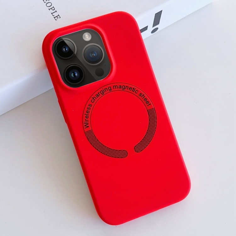 

For iPhone 14 Pro Max MagSafe Magnetic Liquid Silicone Phone Case(Red)
