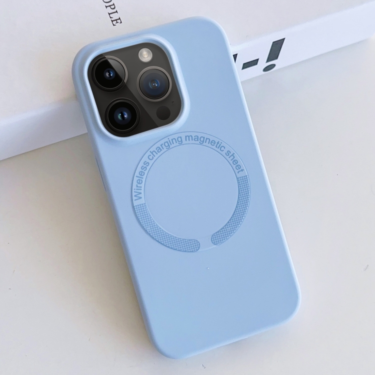 

For iPhone 14 Pro Max MagSafe Magnetic Liquid Silicone Phone Case(Light Blue)