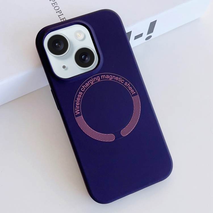 

For iPhone 15 Plus MagSafe Magnetic Liquid Silicone Phone Case(Dark Purple)