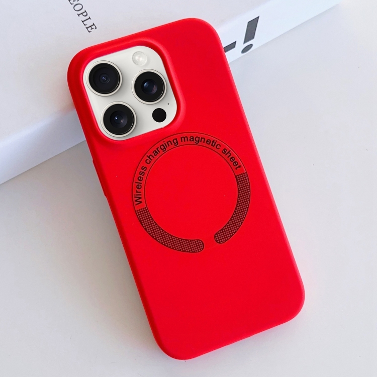

For iPhone 15 Pro MagSafe Magnetic Liquid Silicone Phone Case(Red)