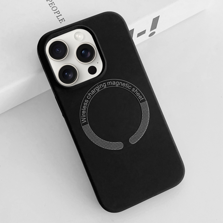 

For iPhone 15 Pro MagSafe Magnetic Liquid Silicone Phone Case(Black)