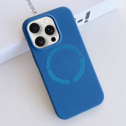 

For iPhone 15 Pro MagSafe Magnetic Liquid Silicone Phone Case(Sea Blue)